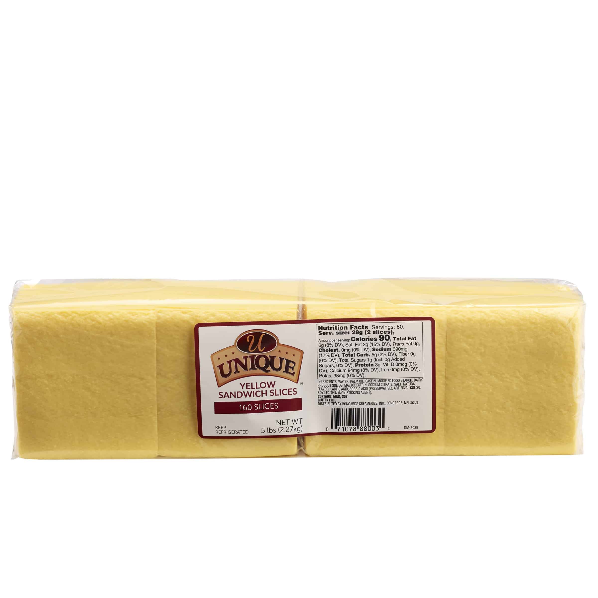 Yellow American Cheese Slices