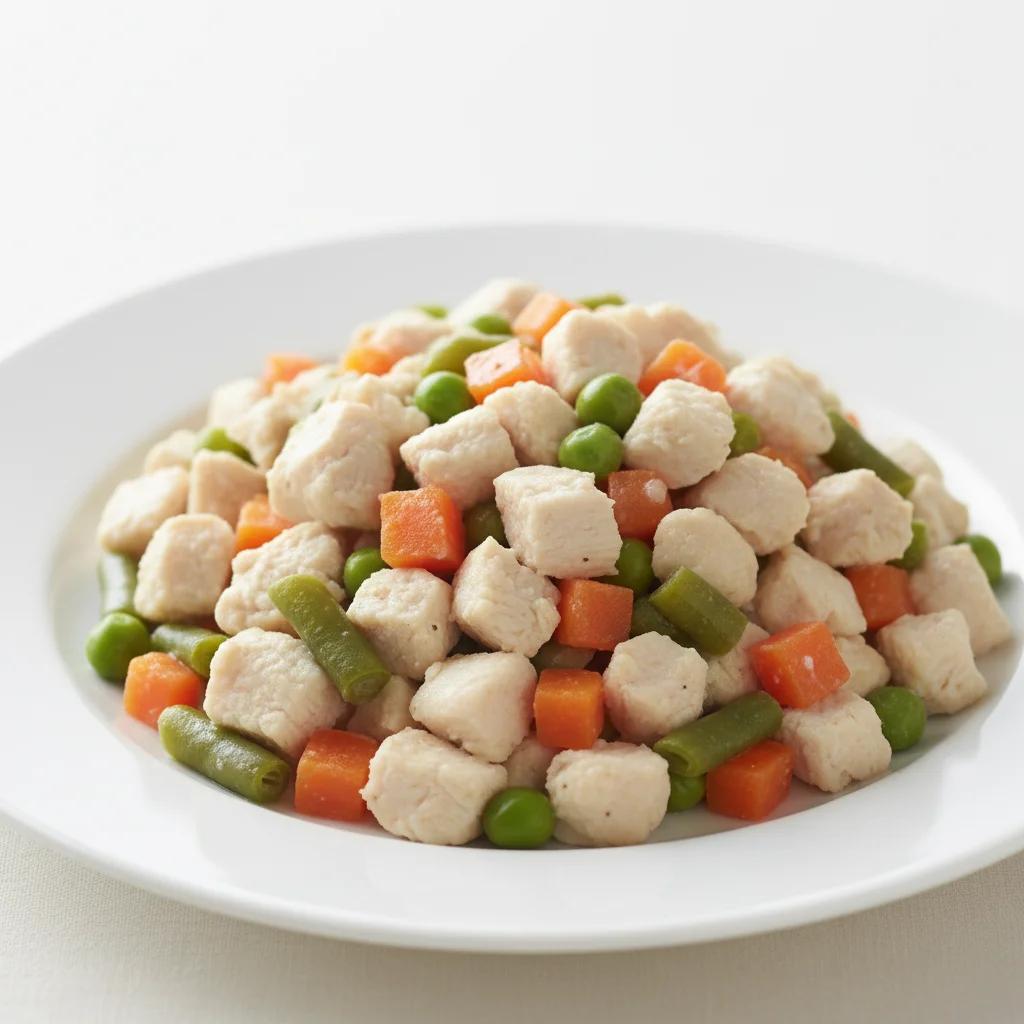 Soft Chopped Chicken With Vegetables