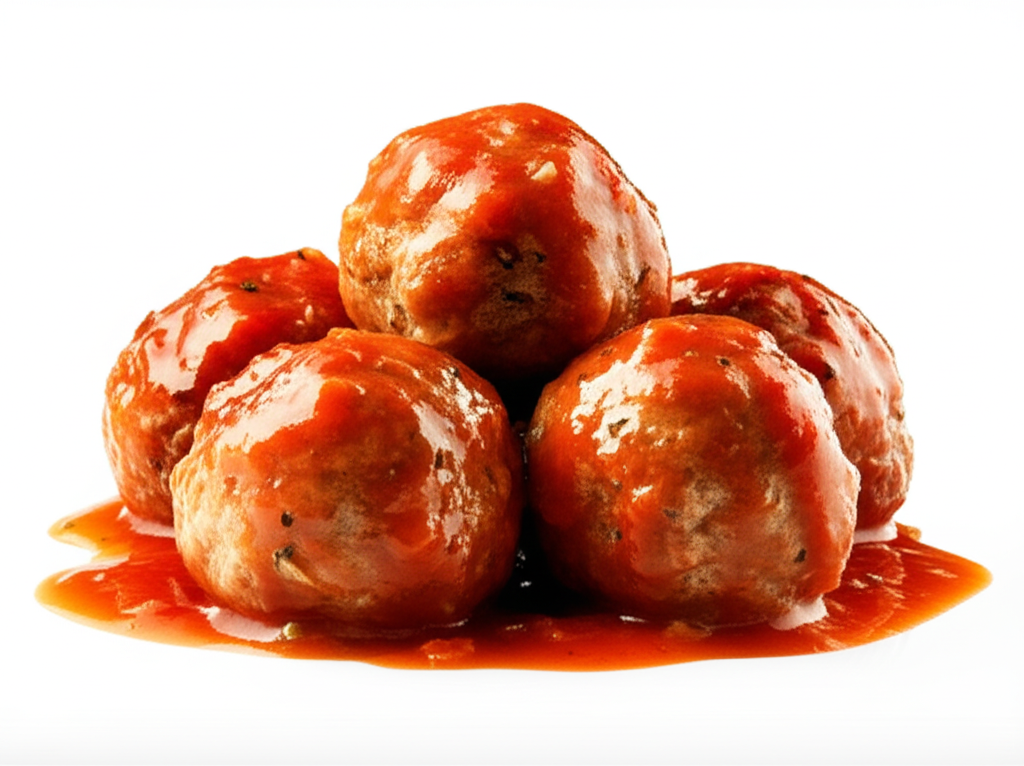 Giant Pork And Beef Meatballs In Sauce