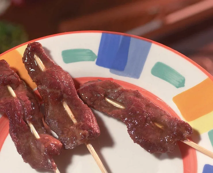 Unsauced Plain Beef Satay