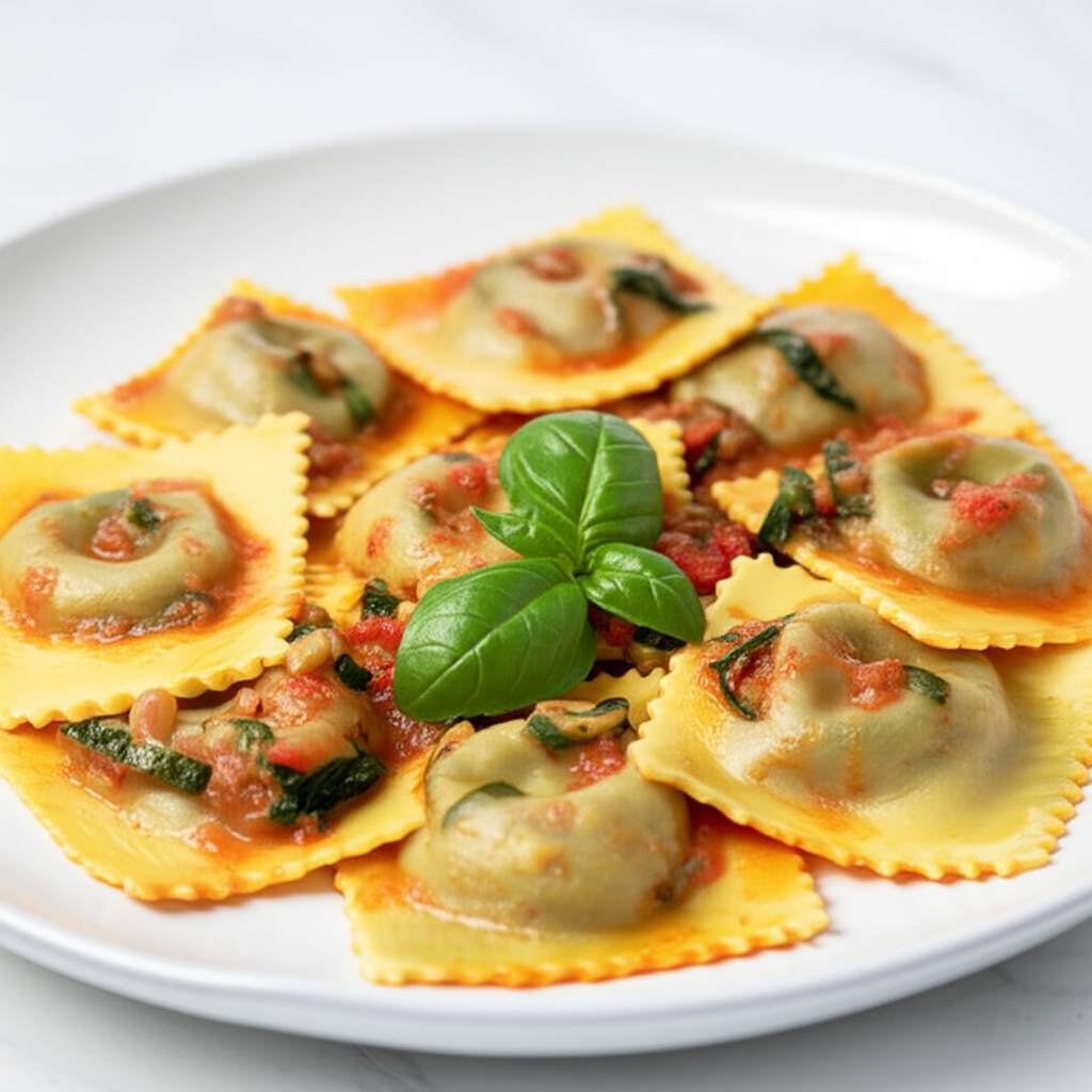 Mediterranean Vegan Vegetable Ravioli